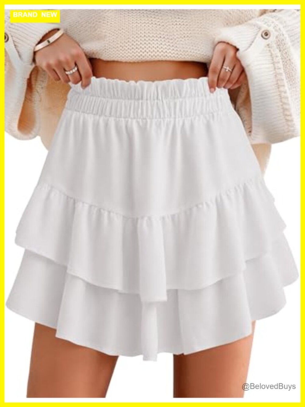 Flowy Ruffle Skort High Waisted Skirt Shorts with Pockets